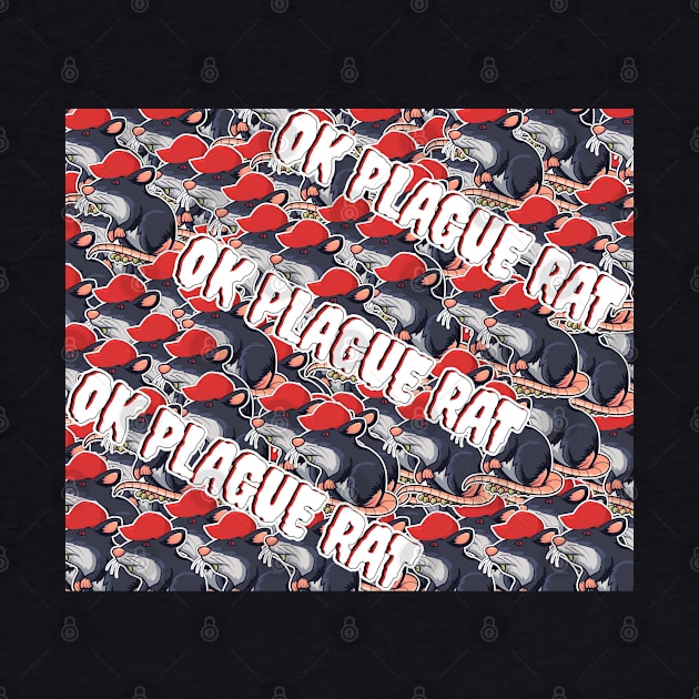 OK Plague Rat Red Hat Crowd Design Diagonal Print by aaallsmiles